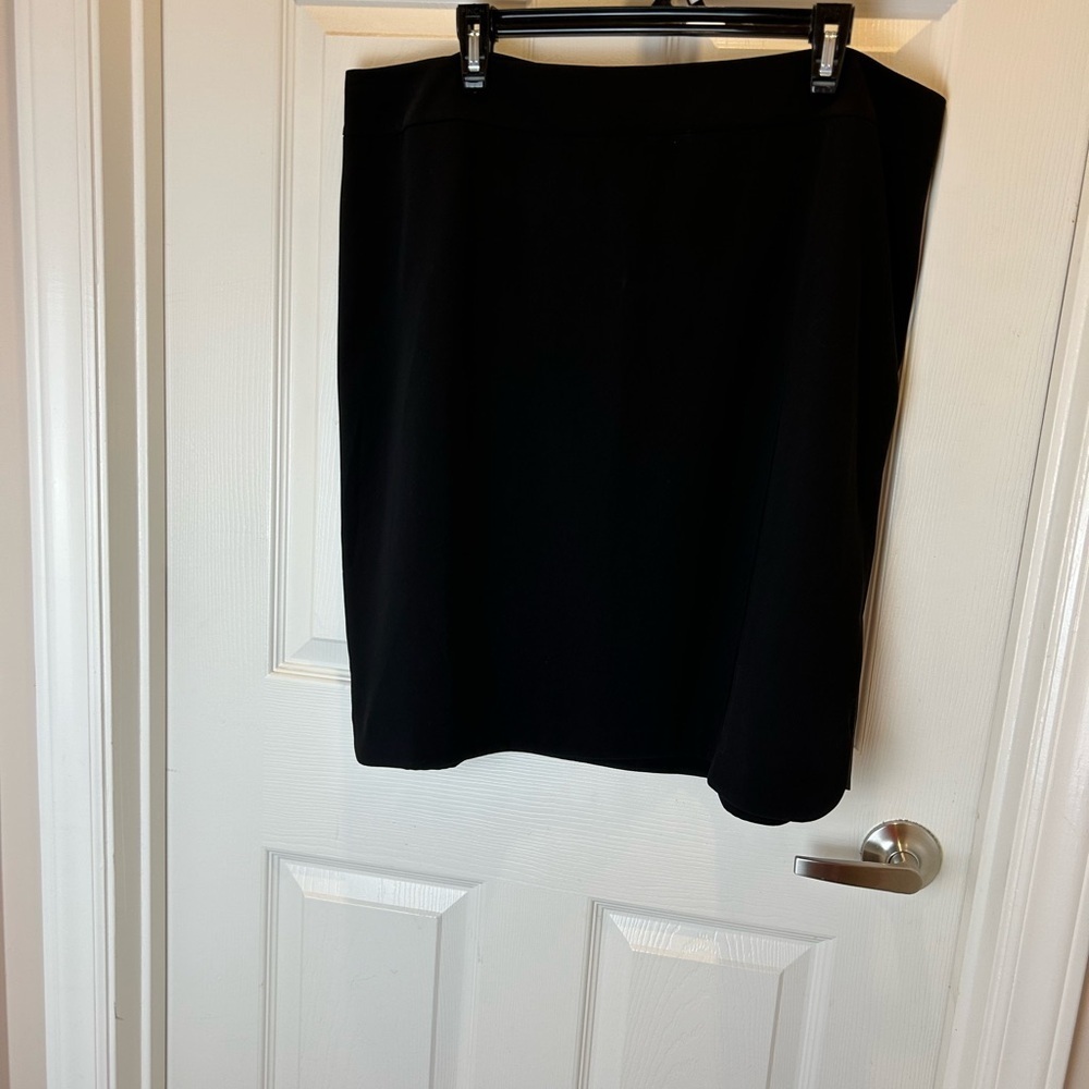 EILEEN FISHER TROPICAL SUITING SILK PANEL BLACK SKIRT SIZE XL - Picture 3 of 11
